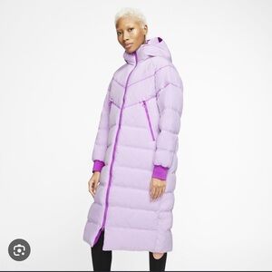 Nike Long Puffer Parka Women's Coat Down Fill Sportswear Purple $300